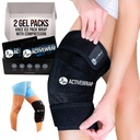 ActiveWrap - Knee Ice Pack Wrap mit Kompression, 2 wiederverwendbare Gel Heat & Cold Packs für Knieschmerzen, Sore Legs & Shin Splints. Flexibel kalte Wrap für Verletzung und Schwellung Kontrolle & Gelenkunterstützung - One Size Fits Most
