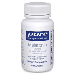 Reine Verkapselungen Melatonin 20 mg - Nicht für Schlafunterstützung vorgesehen - für Immunsystem und gesunde Zellen - 99,5% Reinheit Melatonin - Glutenfrei & Nicht-GVO - 60 Kapseln