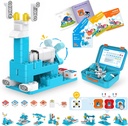 WhalesBot A3 12-in-1 STEM Blocks Coding Robot Kit für Kinder, 61-Piece Educational Building Set mit Interactive Storytelling, Ideal Spielzeug Geschenk für Jungen & Mädchen Alter 3-6