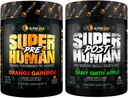 ALPHA LION Superhuman Pre Workout Powder & Post Workout Recovery Bundle, Sustained Energy & Focus + Lean Muskelwachstum, Stärke & Volumen (Hulk Juice & Gainy Smith Apple)