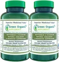 Green Organic Supplements Butterbur, Feverfew, Analgesic, Painkiller, & Headache Suppressor, 90 VCaps, High Absorbable, Non-GMO, Gluten-Free (Pack von 2)