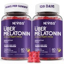 Melatonin Gummies 10mg 20mg für Erwachsene, Melatonin 10 mg pro Gummy mit Ashwagandha, Magnesium Glycinat, GABA, L-Theanin, Valerian Root & Lemon Balm, Rest Support Supplement, Grape Flavor, 2-Pack
