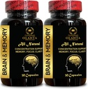 Brain Memory Support - Memory Function Support, Ginkgo biloba Organic, unterstützt Gehirngesundheit, Produktivität und Immununterstützung, Gedächtnisverbesserung - 2 Flaschen 60 Kapseln