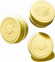 Extra Small Single Pill Box für Geldbeutel (3 Pack), Aluminium-Schraube Top Pille Container, 3 Mal pro Tag Tragbare wasserdichte Single Pille Case für Vitamine, Fischöle, Nahrungsergänzungsmittel (Licht gelb)