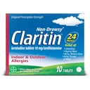 Claritin 24 HR Non Drowsy Allergy Medicine, Loratadine Antihistamintabletten, 10 Ct