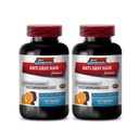 Folsäure Kapseln - Anti-Grau-Haar - Graues Haar weg, natürliche Haarwachstum Produkte, Haarergänzungsmittel für Haarwachstum Frauen, Haar Biotin Vitamine, Biotin Vitamine für Haarhaut und Nägel 2Bots 120Caps