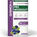 Quench Pre Workout für Männer & Frauen Effervescent Tablets - Boosts Energy & Focus mit L-Arginin, Natural Caffeine - unterstützt Gewichtsmanagement & Hydration - Vegan, Keto, Soy-Free 60 Count