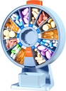 Zoksi Large Pill Organizer, Daily Pill Box für 7 oder 14 Tage, Wand-Mountable Pill Dispenser Hold für Medizin, Vitamin oder Ergänzungen, Wöchentliche Pille Case mit Easy Press Button (Blau)