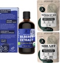 Dschungel-Pulver Bilberry-Extrakt für Augen Organische Bilberry-Ergänzung für Augen, Shilajit Pulver Raw Shilajit für Männer 5 Unze Tasche, Tongkat Ali für Männer Pulver 282 Servierungen Tonkat-Ali Longjack Root