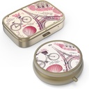 Pille Case Pille Box mit Spiegel Retro kleine Pille Fall für Geldbörse oder Tasche Bronze Pille Box oder Vitamine, Fischöl, Ergänzungen, Pille Enthalten Reise-Geschenk(2PCS)