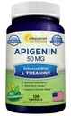 aSquared Nutrition Apigenin 50mg & L-Theanine 200mg - 120 Kapseln - Apigenin Ergänzung Pillen für Schlaf und Entspannung - Natürliche Bioflavonoid Extrakt gefunden in Kamille Tee