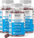 Amire von Dr. Awan Super Cranberry Gummies, hilft Urinary Tract Gesundheit, hilft Boosts Immune Function, Gelatin-Free Cranberry Chews für Männer & Frauen, 180ct, 90-Day Supply