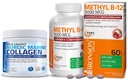Bronson Marine Collagen Peptide hydrolysiertes Proteinpulver + Methyl B12 5000 mcg Vitamin B12 Methylcobalamin