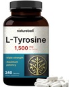 L Tyrosin-Ergänzung, 1.500mg pro Servierung, 240 Kapseln | Essential Amino Acids – Gehirngesundheitsunterstützung für Gedächtnis, kognitive Gesundheit und psychische Alertness – Non-GMO