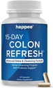 Happee Colon Cleanser & Detox für Weight Loss Support - 15 Tage Colon Cleanse Pillen & Gut Support Probiotics Männer Frauen - Fast Natural Laxatives Constipation Relief