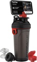 Hydra Cup JailBreak 28 oz Shaker Bottle für Protein Shakes, Shaker Bottle mit Handle & Ball Blender, Shaker Cup mit Telefonhalter für Ihr Auto, Reisen zu gehen, BPA frei (schwarz/rot)