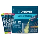 DripDrop Hydration Packets - Sunburst Variety Pack - Single Serve Electrolytes Powder Drink Mix - Lemon Lime, Erdbeere, Peach, Black Cherry - Non-GMO, Gluten Free, Vegan - 32 Sticks
