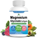 Magnesium-Glycinat-Ergänzung, 2 Monate Versorgung reines Magnesium-Glycinat 500mg für Schlaf-Unterstützung, Muskel-Recovery, Chew Magnesium Softgel hohe Absorption für Nerve, Herz & Knochen, Vegan, Non GMO