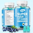Super Biotin Gummis für Haare, Haut und Nägel - Vegan Vitamine für Männer und Frauen, unterstützt schnelleres Haarwachstum und stärkere Nägel - Extra Kraft