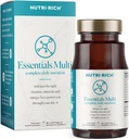 Nutri-Rich Essentials Multi | Multivitamin mit Fischöl Omega-3 für Männer und Frauen, unterstützt Energie, Immungesundheit, Vitamin A, C, D3, E, K2, und Zink, Non-GMO, Glutenfrei (60 Count)