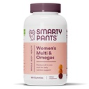 SmartyPants Women's Multivitamin Gummies: Omega 3 Fischöl (EPA/DHA), Methylfolat, CoQ10, Vitamin D3, C, Vitamin B12, B6, A, K & Zink, Inositol, Glutenfrei, 180 Count (30 Tage Versorgung)