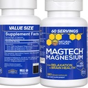 MagTech Magnesium Supplement - 3 Formen von Magnesium: Magtein L-Threonate, Glycinate & Taurate - 200mg Chelat Magnesium Complex - unterstützt Entspannung & Gehirngesundheit - 180 Kapseln