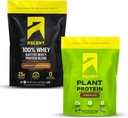 Ascent Whey + Pflanzenprotein Pulver - Schokolade Erdnussbutter 2 lb & Schokolade 18 Servierungen