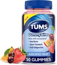 TUMS Gummy Bites Nahrungsergänzungsmittel für okziöses Sodbrennen Relief, Upset Stomach and Acid Indigestion, sortierte Frucht Flavors - 50 Count