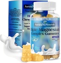 Zuckerfreies Magnesium-Gummi Plus Probiotic & Fiber, Magnesium Glycinate 400 mg enthaltendL-Threonate abgeschlossenTaurate, Kaugummi Magnesium-Gummi mit Vitamin D3 K2 B6 für Schlaf* Gehirngesundheit, Verdauung, Gutgesundheit