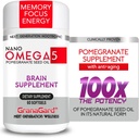 Nano Granatapfel-Ergänzung CLINICALLY Proven Brain-Ergänzung mit Anti-Aging, Nanotech liefert 100 Zeiten Die Macht von Granatapfel Samen Öl in seiner natürlichen Form, 1 Flasche 60ct