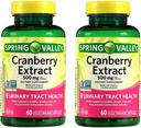 Spring Valley Cranberry Extrakt für Urinary Tract Gesundheit, Nahrungsergänzung, Antioxidante Gesundheit, 60 Count, 500 mg pro Kapsel (Pack von 2)
