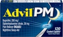Advil PM Caplets 120 ea (Pack mit 3)