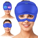 Migraine Relief Cap - 2 in 1 Beruhigende Kopfschmerzen Relief Cap mit abnehmbarer Augenmaske 20% Extra Gel - Kopfschmerzen Hut für Migräne - Kalte Eiskopf Wrap Produkte für Stress, Spannung, Hangover & Puffy Eyes