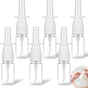 6 Stück Klare Nasenspray-Flaschen, 10ml leere Sprühflasche nachfüllbare Zerstäuber kleine Mist-Sprayer mit Sprühkopf Kunststoff-Spray-Container für ätherische Öle, Wound Desinfektionsmittel