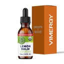 Vimergy Organic Lemon Balm Tincture Herbal Supplement – 175 mg 10:1 Zitronenbalsamextrakt pro Servierung, kann in Tee verwendet werden - USDA Certified Organic, Non-GMO, Alkoholfrei – 30 ml (1 mL/Serving)