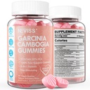 Zucker Kostenlose Garcinia Cambogia Gummie 1000mg 95% HCA reine Extrakt mit L-Carnitin, Himbeere Ketone, Chrom, Grüne Kaffeebohne für Stoffwechsel, 100% Bio-Extrakt, Vegan, Erdbeeren Geschmack 60 Cts