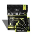 Verbesserte Elektrolyt-Pulver-Stick-Packs (Lemon Lime | 20 Pakete) w/ 0 Zucker + BCAAs +B-Vitamine Elektrolyt-Ergänzung mit Kalium Zink & Magnesium für Hydration - Keto Elektrolyte