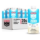 Muscle Milk Zero Protein Shake, Vanilla Crème, 11 Fl Oz Carton, 12 Pack, 20g Protein, Zero Sugar, 100 Calories, Calcium, Vitamine A, C & D, 4g Fiber, Energizing Snack, Packaging May Vary,12 Count (Pack 1)