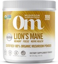 Om Bio Pilz Ernährung Lion's Mane: Gedächtnis, Fokus, Nerve Gesundheit, 100 Portionen, 7.14 Unze, 200 Gramm