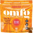 OMFG Pilzgummis für Gehirngesundheit Unterstützung – Ergänzung zur Unterstützung kognitiver Funktion, Mental Clarity, Focus & Energy W/Lions Mane, Cordyceps, B12, DMAE, Vegan - Raspberry/Peach Flavor (60 Count)