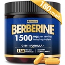 Berberine Supplement, Hochfest Berberine 1500MG, 180 Caps - Plus Citrus Bergamotte, Berberine HCI Root Supplements - Metabolic, AMPK Support Healthy Weight Management - Vegan, Organic, Non-GMO