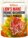 Ellie's beste Lions Mane Mushroom Extrakt Pulver Supplement Organic 228 Servierungen - Doppel extrahiert für höchste Potenz - löst in Kaffee, Tee, Saft etc. 8oz