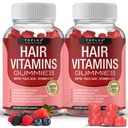 Haar Vitamine Gummi-Ergänzung – Schnellere Haarwachstum Gummy 5000mcg Biotin, Folsäure, Vitamin C & E, Unterstützung Stärker & Thicker Haare, Haut, Nägel, Non-GMO, für Männer Frauen, 60 Berry Flavored Gummies