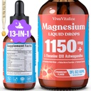 Magnesium Glycinate Flüssigkeit, Triple Magnesium Complex Liquid Drop, Magnesium Taurate & Citrate Flüssigkeit für Erwachsene beruhigen Stress Unterstützung, Muskelentspannung, guter Schlaf
