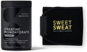 Sportforschung Creatine Monohydrate und Sweet Sweat Waist Trimmer - Schwarz und Gelb (Large)