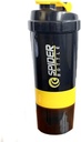 5 In 1 Protein Shaker Bottle - Professionelle Serie Shaker Bottle für Protein Shakes And Pre Workout Gym Bottle,With Powder Storage,Pill Tray,Mixing Ball,Shakes Cup (gelb)
