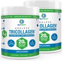 BioTrust Tri Collagen Powder - 3-in-1-Hydrolysiertes Collagen Peptides Powder (Typen I, II, & III) - Gras Fed Collagen Protein Powder for Anti Aging, Haut, Haar, Knochen & Joint Health - Unflavored, 2-Pack