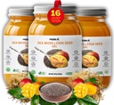 Sea Moss Gel mit gemahlenen Chia Seeds, Sea Moss Gel Organic Raw – Natural Iodine Source, Omega-3, Immune & Digestive Support, Vegan Superfood, Mango Flavor, Made in USA, 16 oz