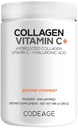 Codeage Collagen Peptides Powder + Vitamin C - 20g Grass-Fed Collagen Per Serving - Verdauungsenzyme, Hyaluronsäure, 18 Aminosäuren - hydrolysiertes Kollagenprotein - Non-GMO, Unflavored - 9.98 Unze
