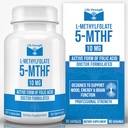 L-Methylfolat 10 MG, Optimiertes und hochbioaktives Methyl Folat, 5-MTHF-Ergänzung für Mood und Immununterstützung, natürliche Ernährungsergänzung für Energie, nicht-GMO & Gluten-frei, 90 Kapseln